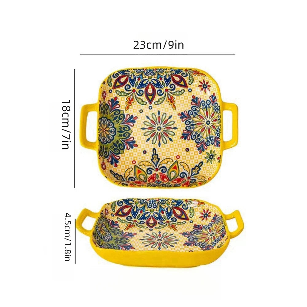 plate with double ear ceramic