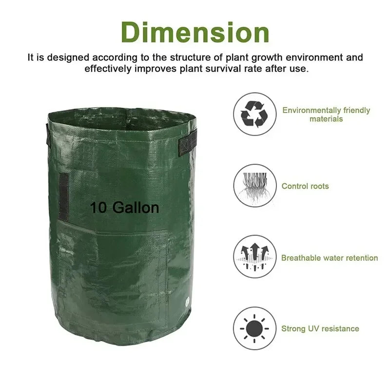 1PC Garden Potato Grow Bag PE Fabrics Gardening Thicken Pot Vegetables Planter Tub with Handles and Access Flap