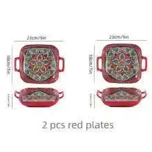 plate with double ear ceramic