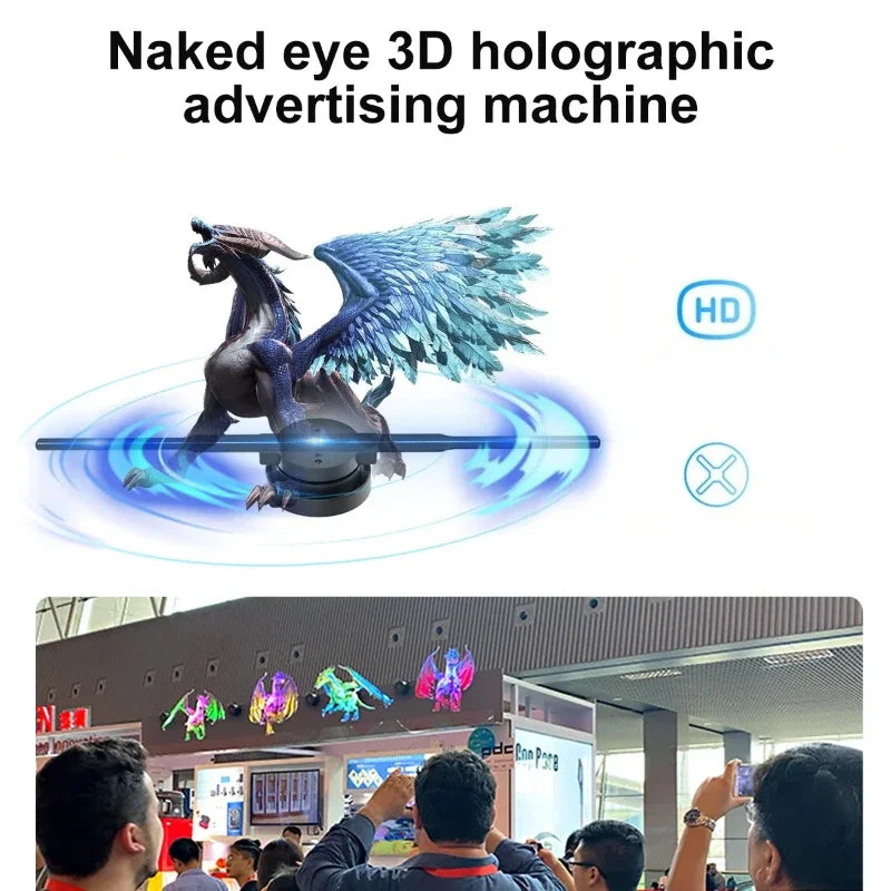 3D Hologram Projector Fan Remote Wifi Control 3d led projector Display Player