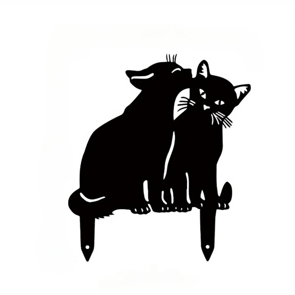 Charming Cat Family Garden Stakes