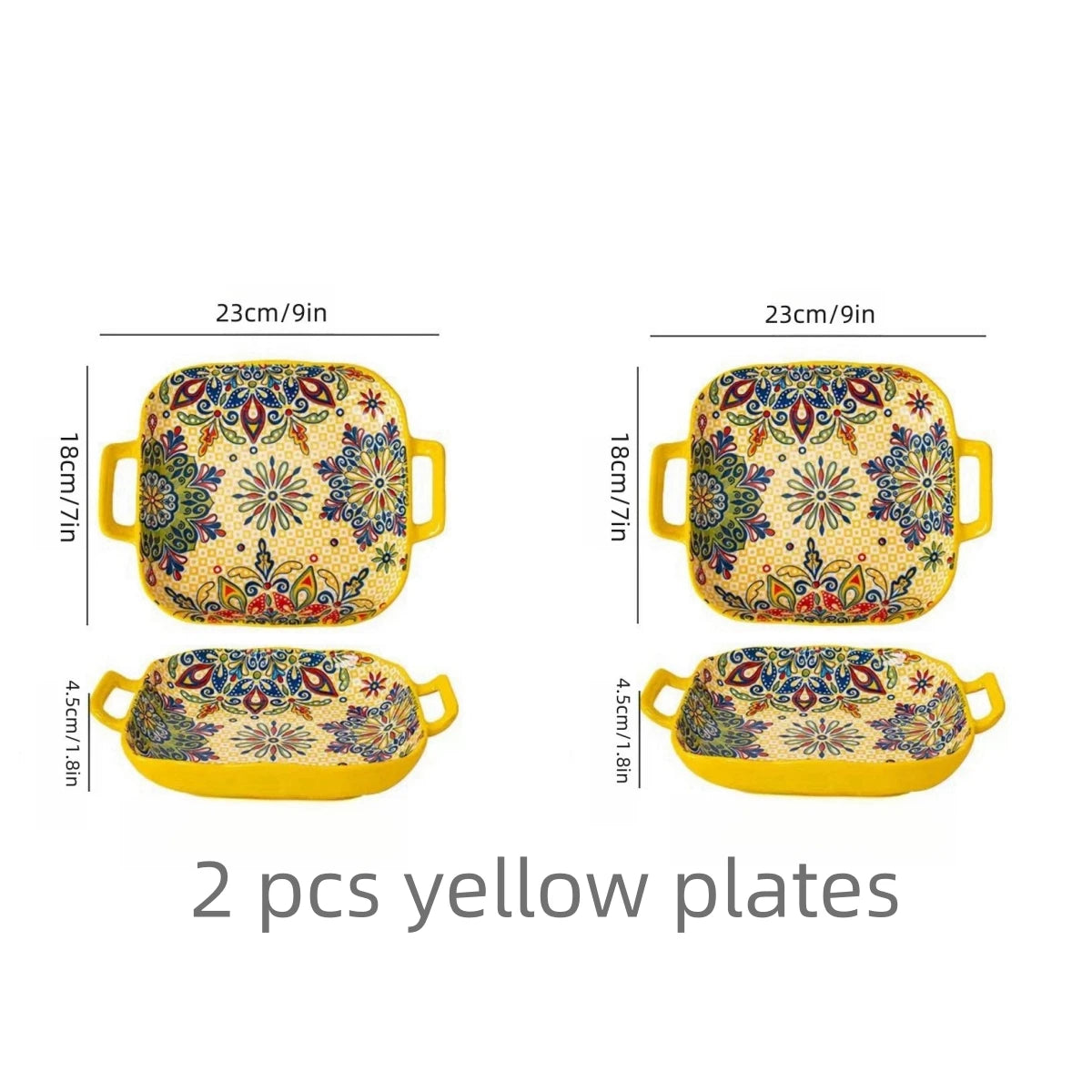 plate with double ear ceramic