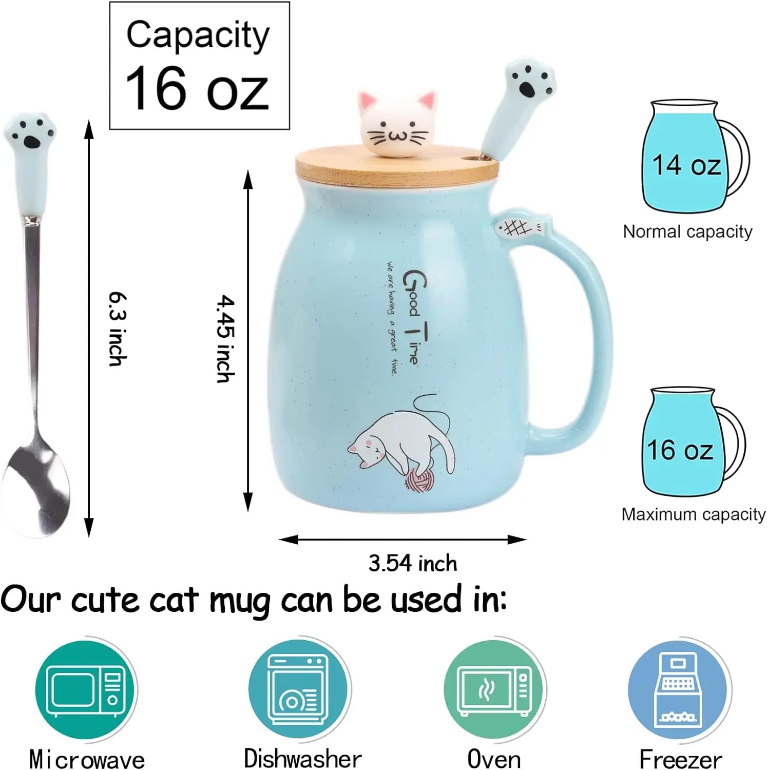 Tea Cup Cute Cat Ceramic